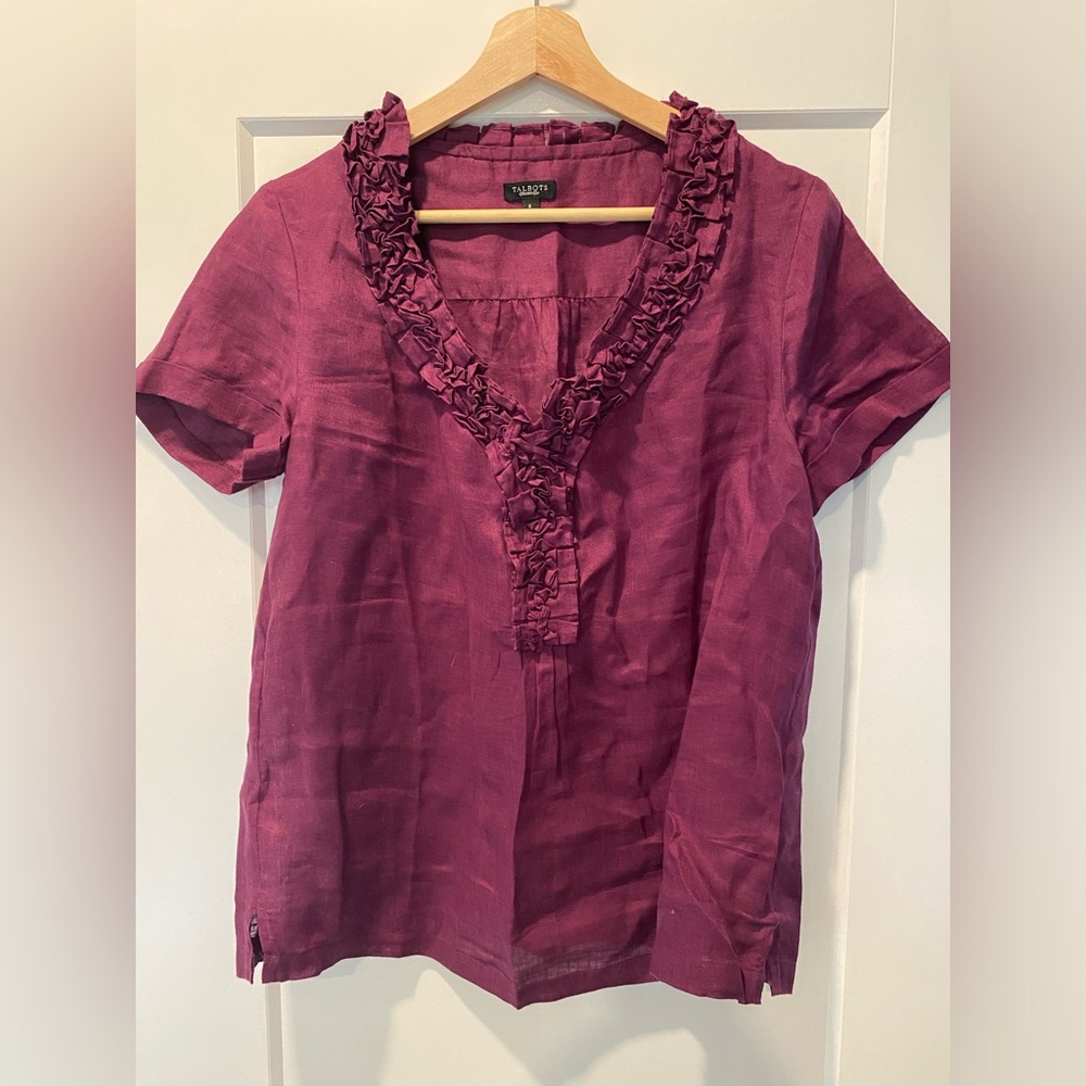100% Linen Talbots Blouse